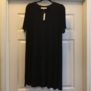 NWT Loft- black “t-shirt” dress
